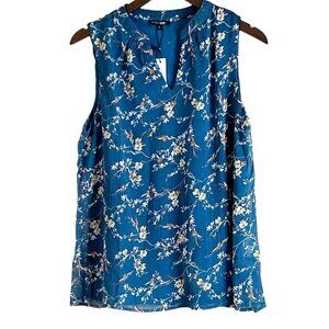 Papermoon Women's Sleeveless Floral Top Teal Size Medium NWT